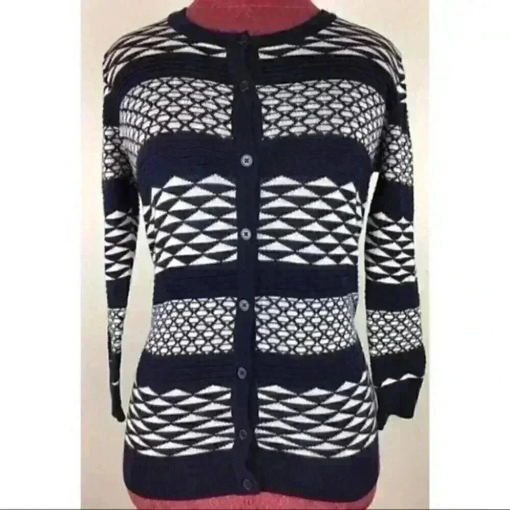 New Merona Cardigan Sweater Size Xs Geometric NWOT